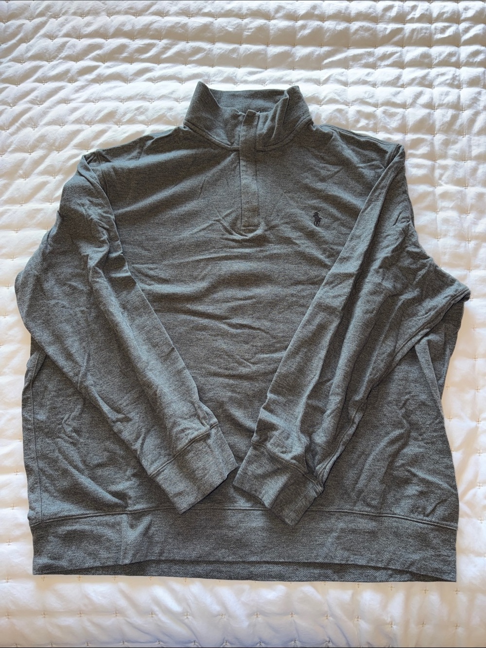 Polo by Ralph Lauren Men’s Heather Gray Quarter-Zip Pullover